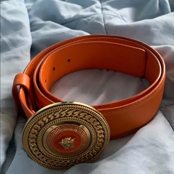 orange versace belt